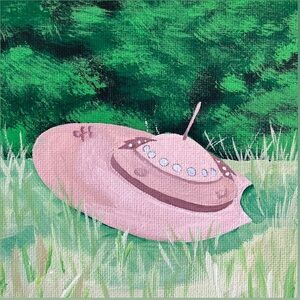 NEW ORIGINAL “U.F.O” ALIEN FLYING SAUCER ART PRINT